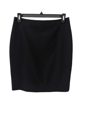 Banana Republic Elegant Black Pencil Skirt 4P Petite Wool Blend Classic Work